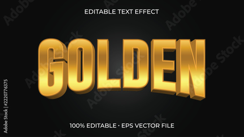 Golden three-dimensional editable text effect