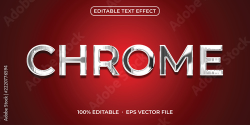 Chrome Editable Text Effect on Red Background