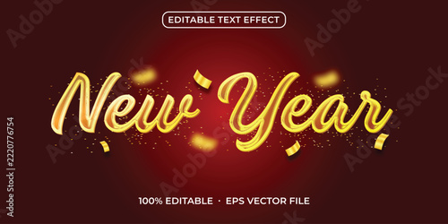 Happy New Year Golden Editable Text Effect