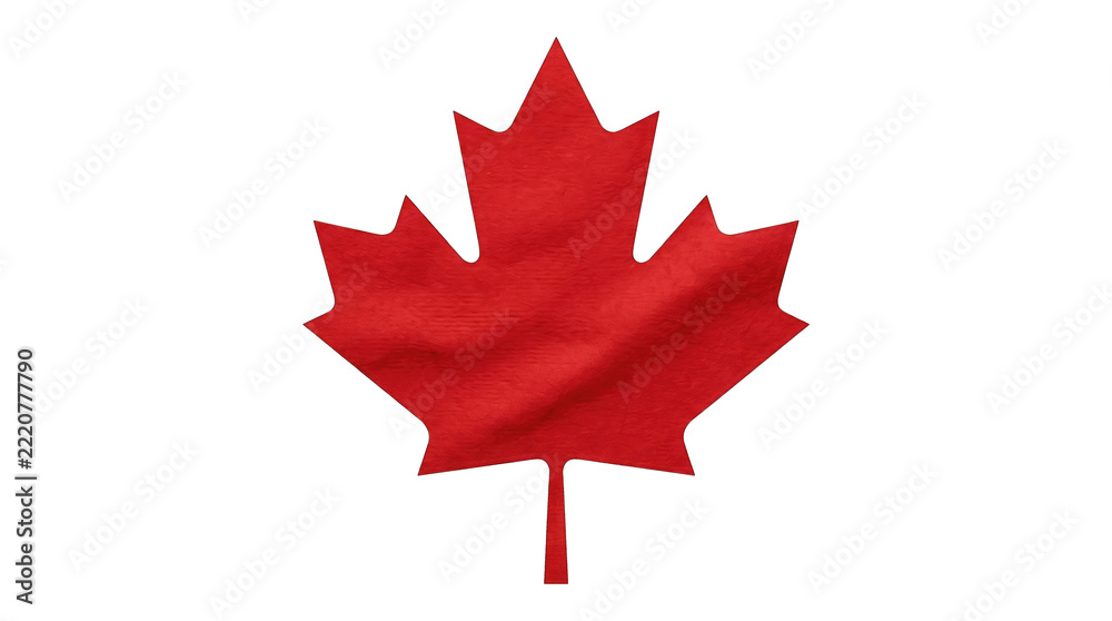 Naklejka premium Red Canadian Maple Leaf Symbol Canada National Emblem Flag Icon Autumn Leaf Patriotic Graphic Design Element png, isolated on a transparent background