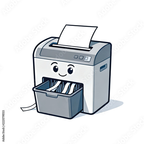 Cartoon Office Paper Shredder Avatar Illustration 