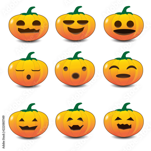 Set of Halloween pumpkin icons