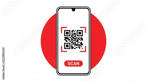 Smartphone Scanning QR Code Interface Icon
