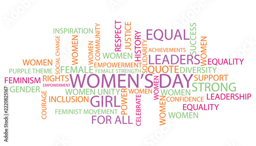 Women's History month is observed every year in March. Holiday, poster, card and background vector illustration design.