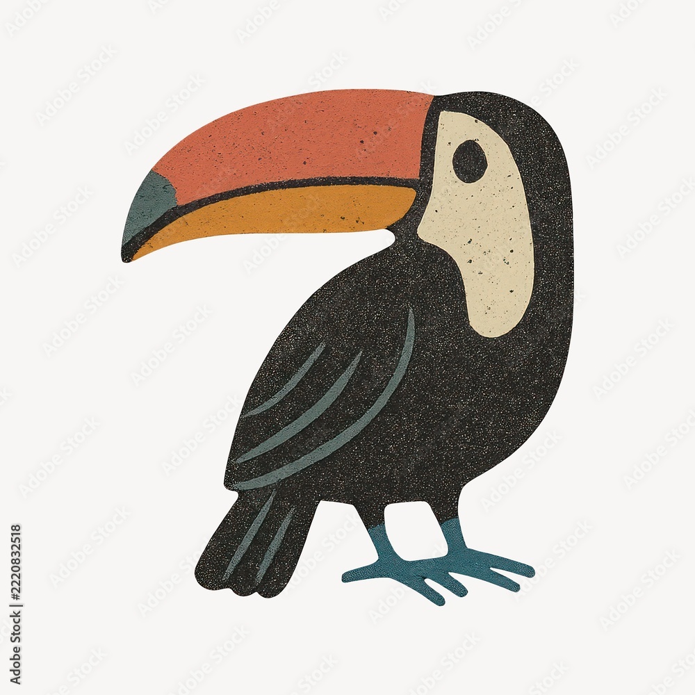Naklejka premium Colorful toucan illustration design.