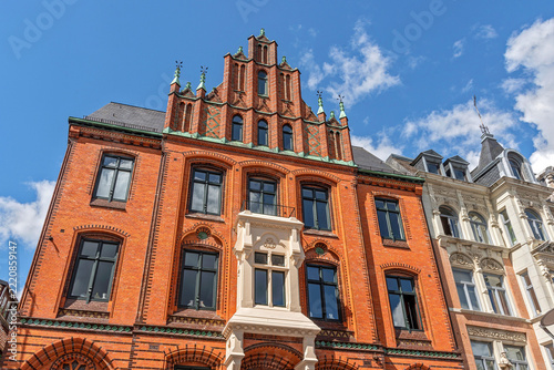 Kaufmannshaus Hansen in der Großen Straße am Nordermarkt in der historischen Altstadt von Flensburg, Schleswig-Holstein, Deutschland