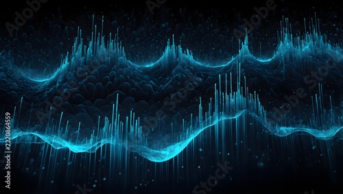 Futuristic Blue Particle Wave with Digital Energy Flow