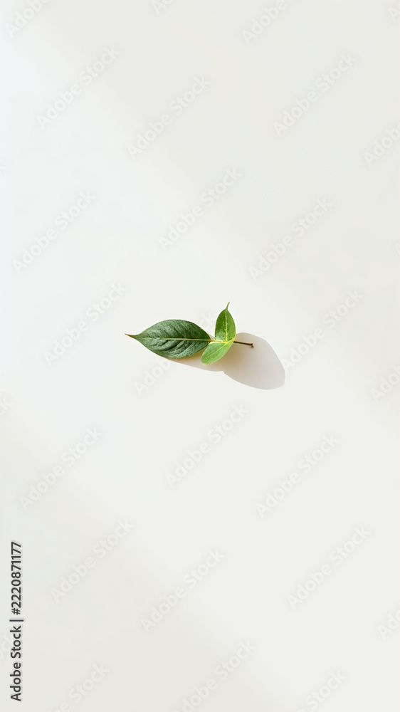 Fototapeta premium green leaves on a white background