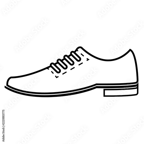Elegant formal dress shoe minimalist black and white outline vector