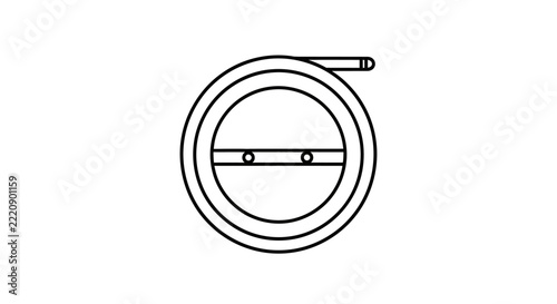 Circular ventilation damper, schematic drawing, isolated on white background