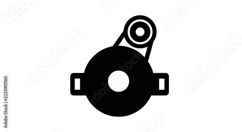 Circular Saw Blade with Belt Drive Icon, Vector Graphic