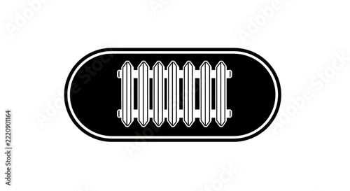 Classic Radiator Icon - Vintage Heating System Symbol