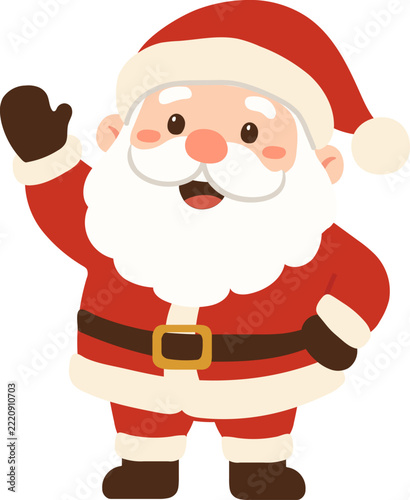Cute Cartoon Santa Claus Waving