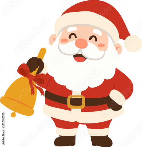Cute Cartoon Santa Claus Holding Ornament