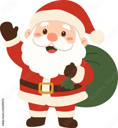 Cute Santa Claus Illustration With Gift Sack