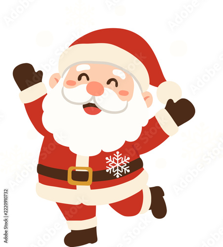 Happy Santa Claus Illustration With Snowflakes