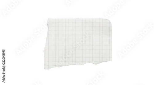 Torn graph paper isolated on transparent background