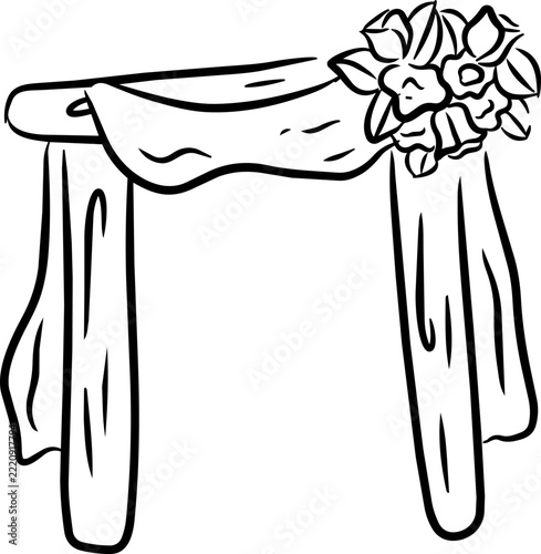 Wedding Arch Illustration, Vintage Style