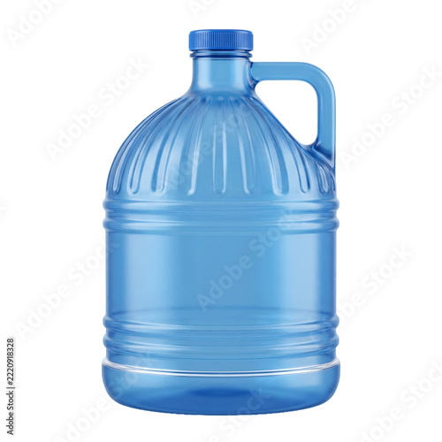 Blue water cooler jug for office, isolated on transparent background