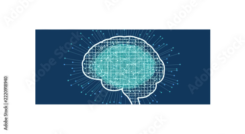 Abstract Artificial Intelligence Human Brain Neural Network Concept Illustration