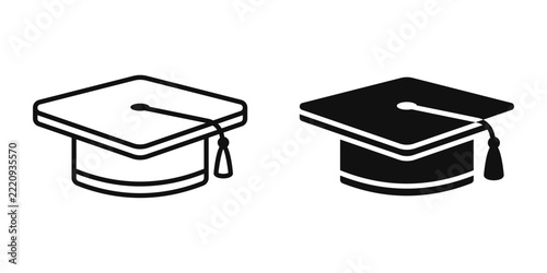 Mortarboard icon set. for mobile concept and web design. vector illustration