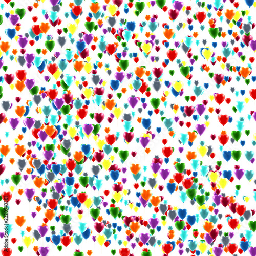Colorful hearts create a vibrant pattern  in a creative design isolated on transparent background, PNG file