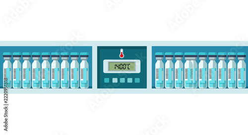 Medical Vaccine Vials in Temperature Controlled Refrigerator