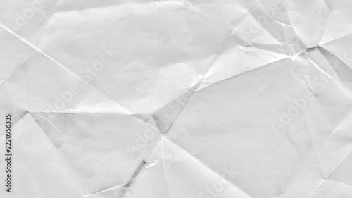 Crumpled White Paper Texture Background with Sharp Creases and Folds for Poster Mockups, Web Banners, Craft Design and Abstract Backdrop