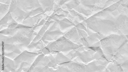 Crumpled White Paper Texture Background with Sharp Creases and Folds for Poster Mockups, Web Banners, Craft Design and Abstract Backdrop