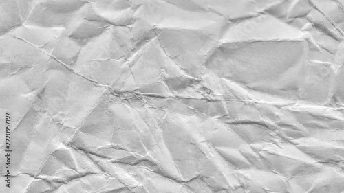 Crumpled White Paper Texture Background with Sharp Creases and Folds for Poster Mockups, Web Banners, Craft Design and Abstract Backdrop