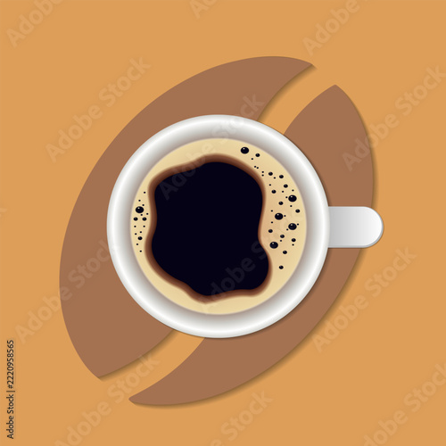 3d design a cup off coffee in a background of coffee bean, free vector asset