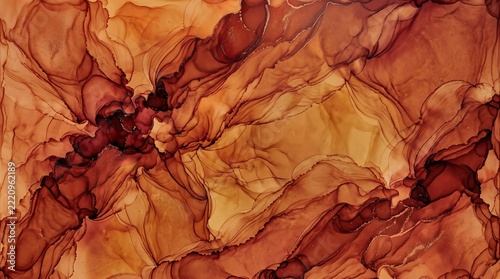 Abstract Alcohol Ink Art in Earthy Tones