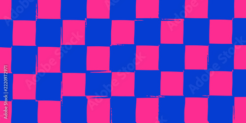 red and blue checkered fabric