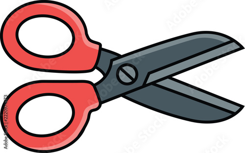 Cute Sewing Scissors Cartoon Icon - Tailoring and Craft Tool Illustration
