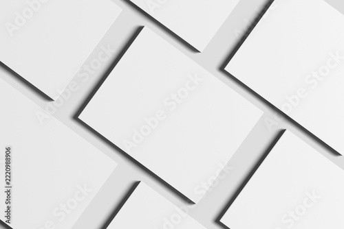 US Letter 8.5x11 Inch Landscape 3D Rendering White Blank Mockup