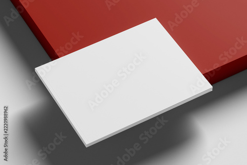 US Letter 8.5x11 Inch Landscape 3D Rendering White Blank Mockup