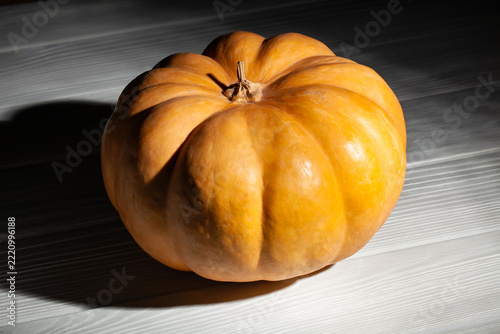 pumpkin on grey wood background