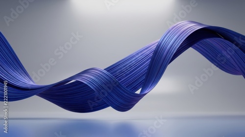 Abstract Blue Wave 3D Render Background with Flowing Texture and Elegant Motion Concept