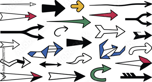 A comprehensive collection of diverse arrows exploring directional indicators in various shapes colors and styles for visual communication