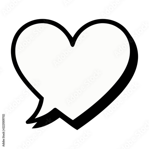 Hand drawn heart speech bubble
