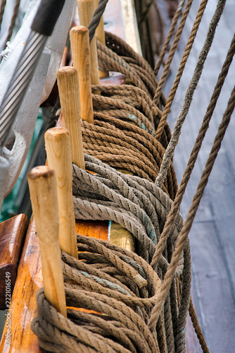 rope on a wooden deck