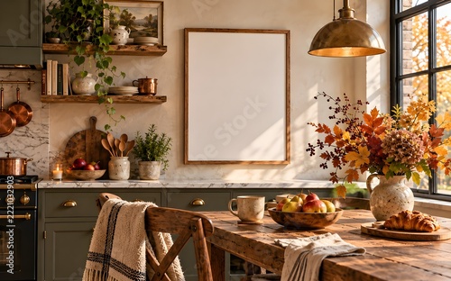 kitchen Frame mockup interior fall decor
