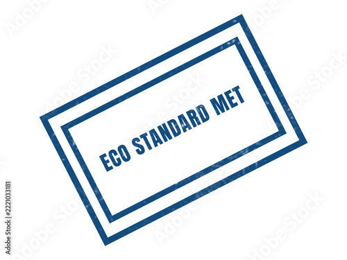 Eco standard met blue stamp or badge