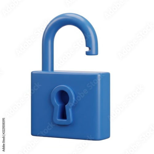 Blue padlock with keyhole icon