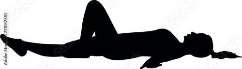 a woman lying down, silhouette vector