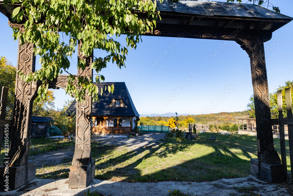 Fototapeta premium traditional houses in Breb, Maramures, Romania