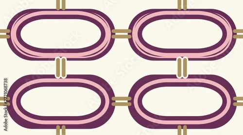 Oval Fourfold Framework Seamless Pattern