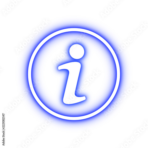 Information logo - neon blue isolated - no background png