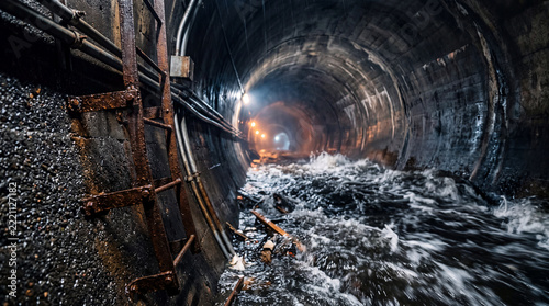 Subterranean Storm Drain Concrete Tunnel Overload