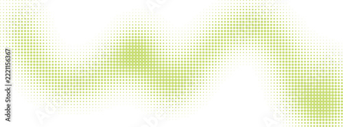 Abstract green halftone wave pattern design element with transparent background